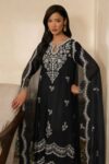 PALE BLACK-3PC (SHIRT, TROUSER & DUPATTA)