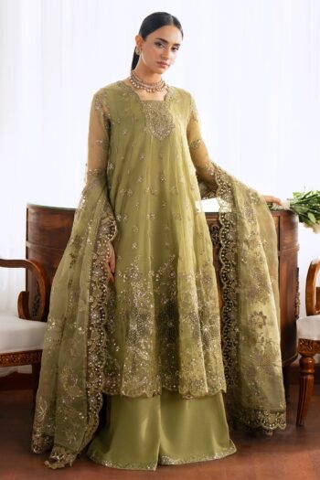 GOLDEN GROVE-3PC POLY ORGANZA EMBROIDERED PRET