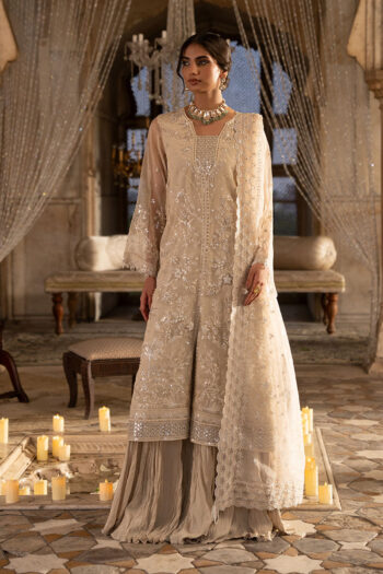 PEBBLE GLAM-3PC ORGANZA EMBROIDERED PRET